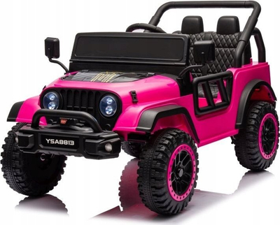 Makina elektrike për kalamaj Lean Toys YSA8813, 24V, 2 ulse, rozë
