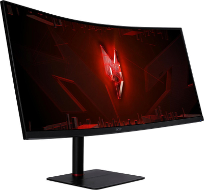 Monitor lojnash i lakuar Acer Nitro XV345CUR, 34", UWQHD 3440x1440, 180 Hz, i zi