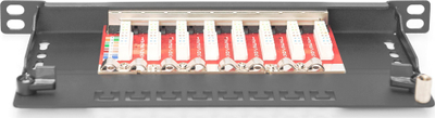 Patch panel Digitus Cat6a, 8 porta, i mbrojt, i zi