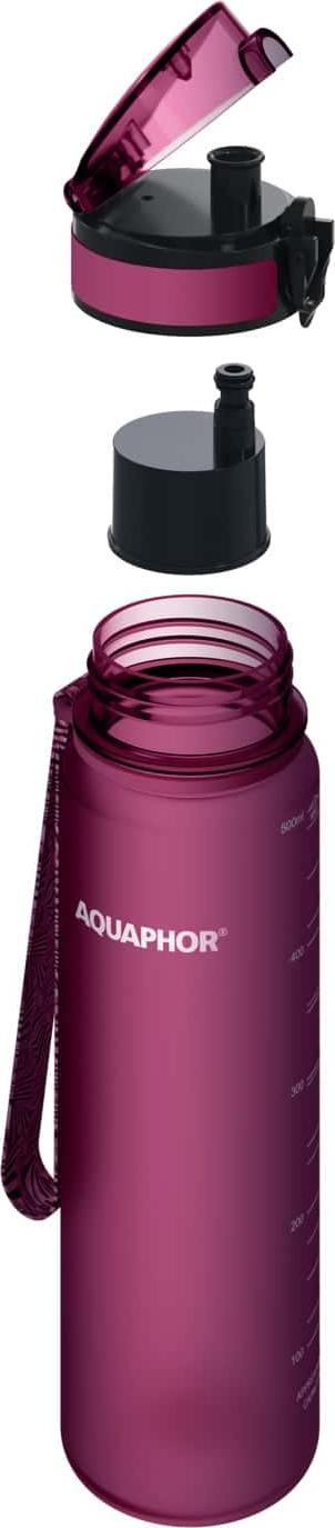 Shishe uji me filtër Aquaphor City Bottle, 500ml, Tritan pa BPA, e kuqe