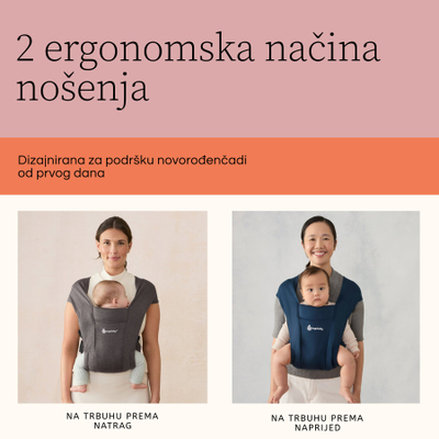 Mbajtëse bebe Ergobaby Embrace, ergonomike, për të porsalindur, e zezë