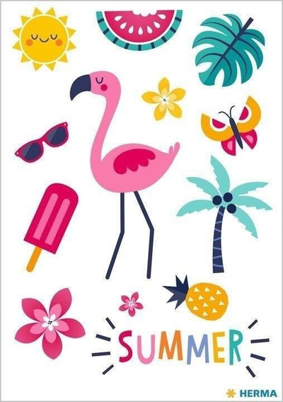 Тетоважи за деца ХЕРМА Tattoo Classic Summerfeeling, 13 парчиња, отпорни на вода, многубојни