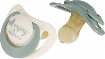 biberon NUK For Nature, latex anatomik, 0-6 mujsh, 2 copë, jeshil