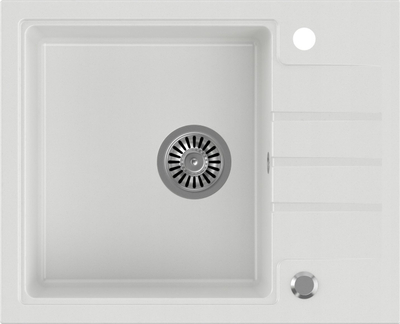 Lavaman graniti për kuzhinë Granite Sink White, një tas, i bardhë