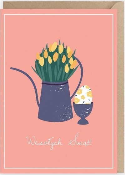 Kartolinë urimi Cardie Tulips, format A6, zarf ekologjik, shumëngjyrëshe