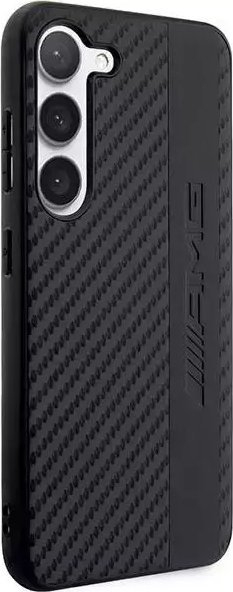 Mbulesë telefoni AMG Samsung Galaxy S23, HardCase, dizajn karbon me emboss, e zezë