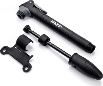 Pompe biçiklete Meteor MINI Stroke, universale Presta Schrader, plastike, e zezë