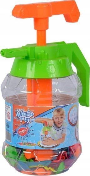 Shishe për mbushje balonash uji Bubble Fun, pompë me dorë, 1.4L, me 100 balona shumëngjyrëshe