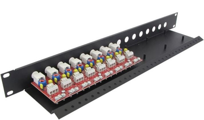 Modul mbrojtës nga mbingarkesa LHD-8R-EXT, 8 linja, montim në rack, i zi