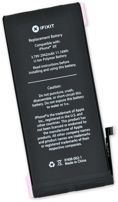 Bateri zëvendësuese IFixit EU408002-2 për iPhone XR, me mjete montimi, shumëngjyrëshe