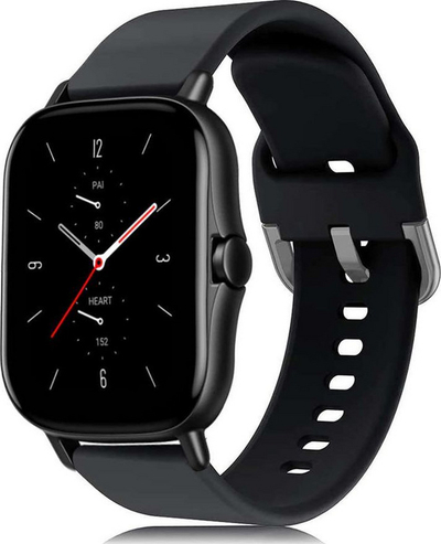 Rripë gome për orë dore ALOGY SPORT Universal, 20mm, i zi