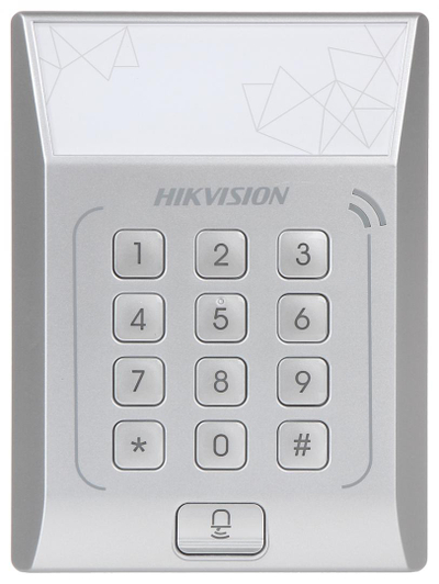 Terminal kontrolli hyrjeje Hikvision DS-K1T801M, lexues kartelash Mifare, 3000 karta, i zi
