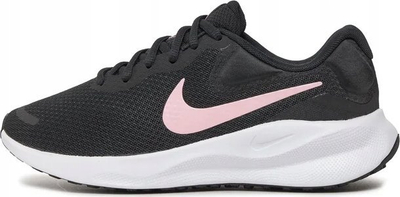 Atlete Nike Revolution 7 për goca, me rrjetë tekstili, për vrap, të zeza me rozë