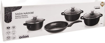 Set tenxheresh ORION GRANDE, 7 pjesë, sipërfaqe jo-ngjitëse, i zi