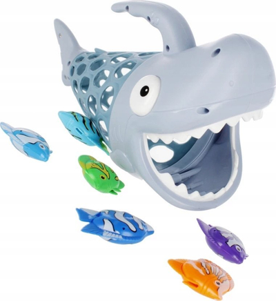 Lojë me uj Game Fishes Shark 532273 Mega Creative, set me 6 peshq për banjo, me bojra të ndryshme