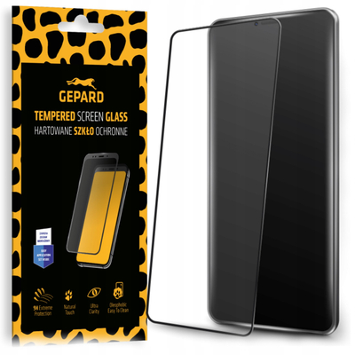 Xham mbrojtës GEPARD Edge Full Glue për Tecno Spark 20P, tempered glass, me kornizë të zezë