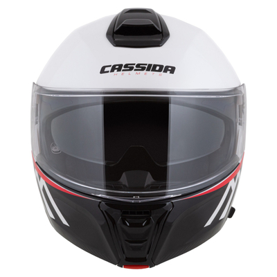 Kaskë moto CASSIDA Modulo 2.1 Compass, touring, Pinlock ready, e bardhë perlë e zezë e kuqe argjend