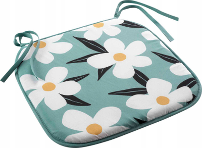 Jastëk karrigje Darcy Cushion, set me 4 copë, 38 x 38 cm, jeshile me lule