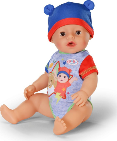 Kukull loje BABY Born Jonas, 43 cm, me gjoja, shumëngjyrëshe