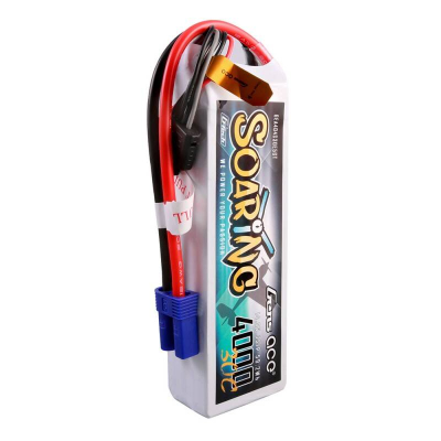 Bateri LiPo Gens Ace Soaring, 4000mAh, 14.8V 30C 4S, e bardhë