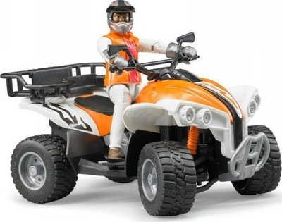 Lodër quad Bruder 63000 me shofer, plastikë, 16 cm, portokalli