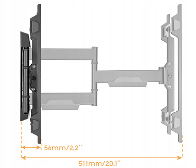 Mbajtëse muri për TV Brateck LPA76-443, 32-70\", 40kg, e zezë