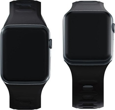 Rrip ore 3mk Silicone Watch Strap për Apple Watch, 38/40/41 mm, silikon, i zi