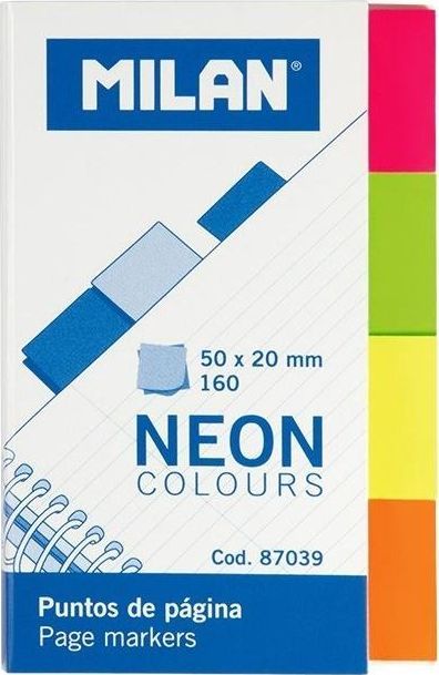 Shënues faqe Milan Neon Colored Index Tabs, 50x20mm, shumëngjyrëshe