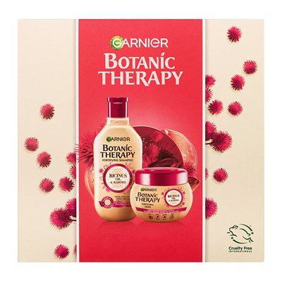 Set për flokë Garnier Botanic Therapy Ricinus Oil & Almond, Shampo forcuese 250 ml + Maskë forcuese 300 ml
