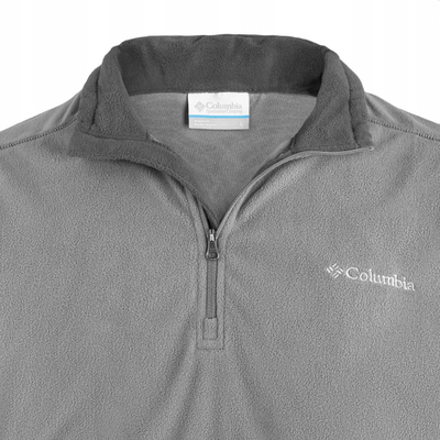 Bluzë fleece Columbia Klamath Range Half Zip, me jakë të ngritur, zinxhir gjysmë, gri