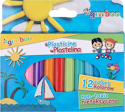 Plastelinë Gimboo, set me 12 copë, me ngjyra nga të gjitha llojet