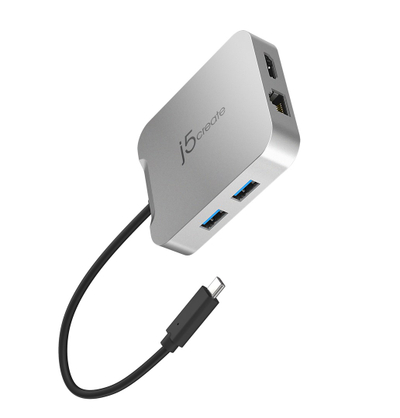 Adapter USB C J5create JCD391 4K60 Elite, PD Multi Port, ngjyrë argjendi