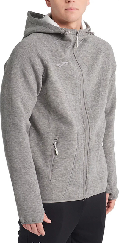 Xhaketë softshell Joma Basilea, me kapuç, me zinxhir komplet, gri