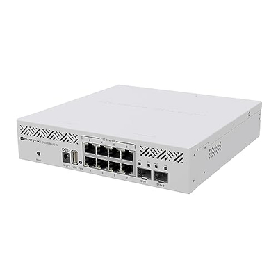 Менаџиран свич Mikrotik CRS310 8G+2S+in, 2.5G Етернет, 10G SFP+, бел