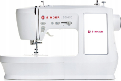 Makina Singer SE9155 për qepje edhe qëndisje, me ekran me prekje 7", e bardhë