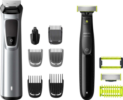 Set makinash rroje Philips Multigroom series 9000 + Philips OneBlade MG9710 / 90