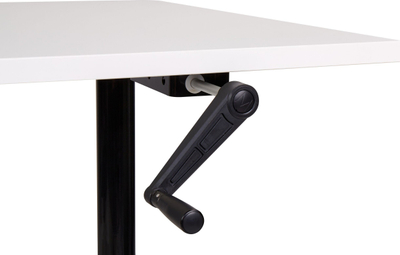 Tavolinë zyre DESTINAS Manual Adjustable Standing Desk, 120 x 72 cm, lartësi e rregullueshme, e bardhë e zezë