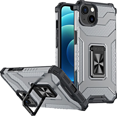 Këllëf telefoni Hurtel Crystal Ring Case, iPhone 13, me unazë magnetike, i zi