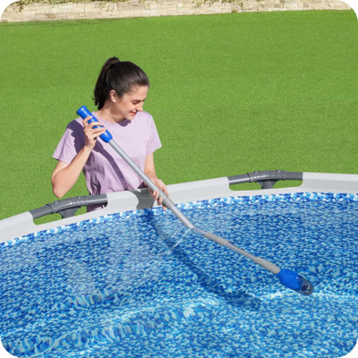 Pastrues pishine Bestway Flowclear AquaTech, pa kabllo, shtang teleskopike 70 150 cm, blu e gri