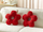 Set jastëkë dekorativë lule, 2 copë, teddy 40 x 40 cm, të kuq