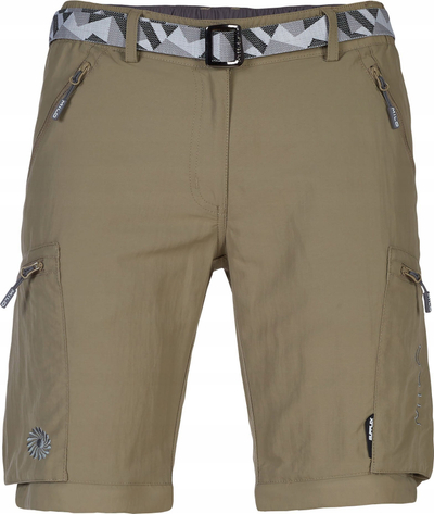 Shorce trekking për goca Milo Ferlo Lady, Supplex, me rrip, bezhë khaki