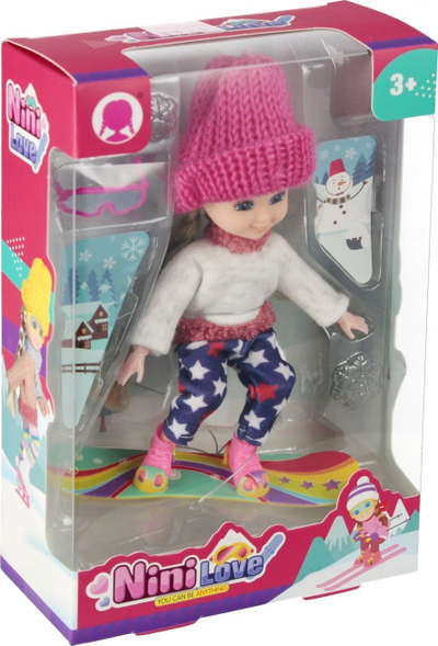 Kukull Nini Love Mega Creative, 15cm, me gëzho sporti, shumëngjyrëshe