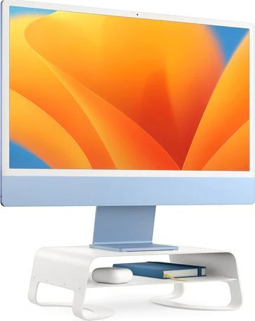 Mbajtëse monitori Twelve South Curve Riser, deri 32", metalike, e bardhë