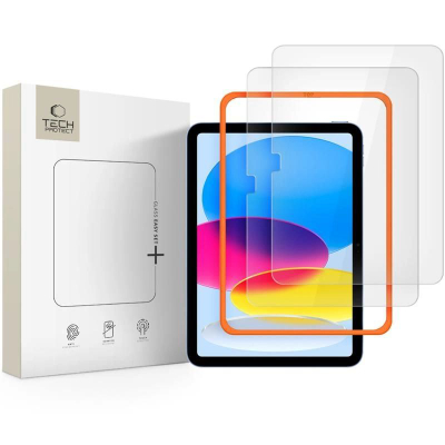 Заштитно стакло Tech-Protect Easy Set+, за iPad 10.9" 2022, 0.3mm, 2 парчиња, проѕирно