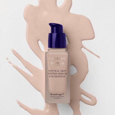 Bazë kremi Claresa Natural Skin Tinted Serum Foundation 1C Light Cool, 32ml, për lëkurë të çelët