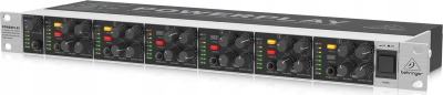 Amplifikator kufjesh Behringer Powerplay HA-6000, 6 kanale, për tu montu në rack 1U, i zi