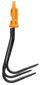 Kultivator dore Fiskars QuikFit 1080684, 130mm, 3 dhëmbë, portokalli e zi