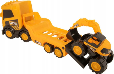 Lodër kamion transporti JCB Teamsterz, me eskavator 18 cm, i verdhë me të zi