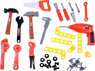 Tavolinë pune lodër Handyman ZA3709, set veglash, 70cm, portokalli