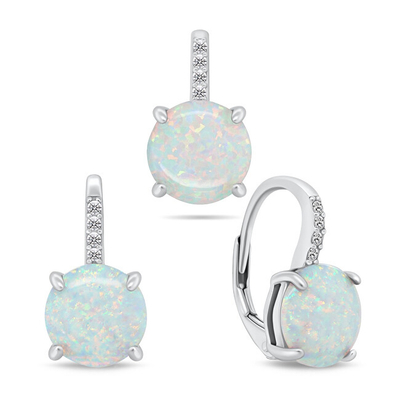 Set vathë dhe qafore Brilio Silver SET250W, të kaltëra/argjendta